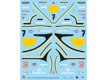 Skill 5 Model Kit Suzuki RG 500 XR27 Motorcycle #7 Barry Sheene "Heron Team" (1978) 1/9 Scale Model by Italeri