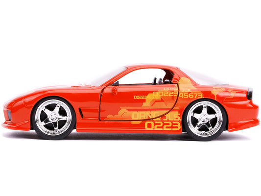 Orange Julius' Mazda RX-7 Orange Metallic with Graphics "Fast & Furious" Series 1/32 Diecast Model Car by Jada