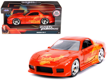 Orange Julius' Mazda RX-7 Orange Metallic with Graphics "Fast & Furious" Series 1/32 Diecast Model Car by Jada