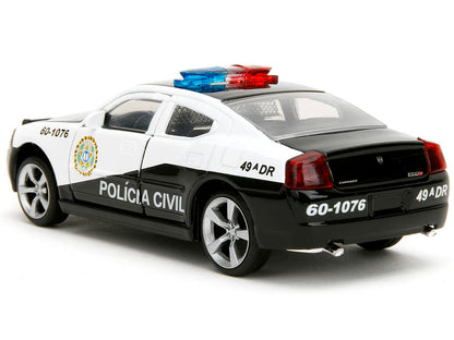 2006 Dodge Charger Police Black and White "Policia Civil" "Fast & Furious" Series 1/32 Diecast Model Car by Jada