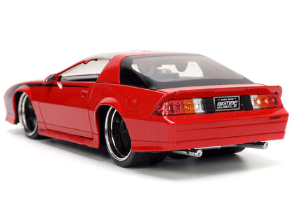 1985 Chevrolet Camaro Red with Black Stripes "Bigtime Muscle" Series 1/24 Diecast Model Car by Jada