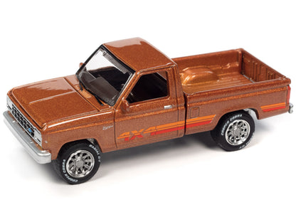 1985 Ford Ranger XL Pickup Truck Bright Copper Metallic with Stripes "Classic Gold Collection" 2023 Release 1 Limited Edition to 4620 pieces Worldwide 1/64 Diecast Model Car by Johnny Lightning