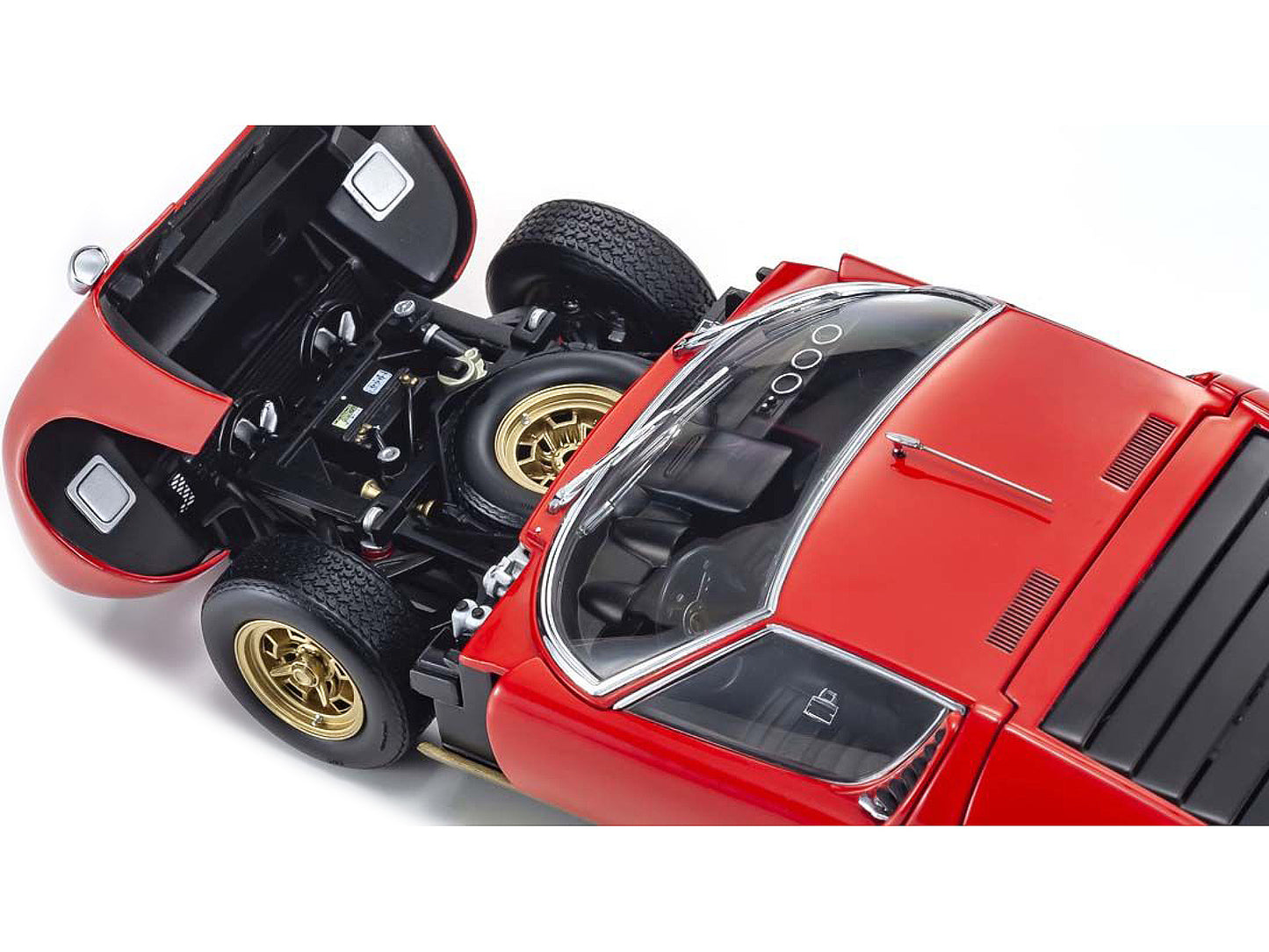 Lamborghini Miura P400SV Red and Gold 1/18 Diecast Model Car by Kyosho