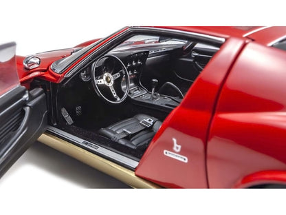 Lamborghini Miura P400SV Red and Gold 1/18 Diecast Model Car by Kyosho