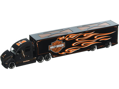 Harley Davidson Custom Hauler Trailer Black "Custom Haulers" Series 1/64 Diecast Model by Maisto