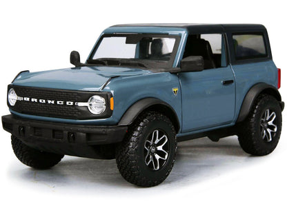 2021 Ford Bronco Badlands Blue with Black Top "Special Edition" 1/24 Diecast Model Car by Maisto