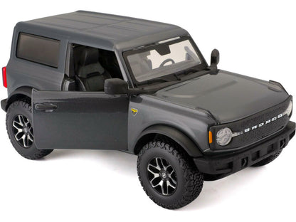 2021 Ford Bronco Badlands Gray Metallic with Black Top "Special Edition" 1/24 Diecast Model Car by Maisto