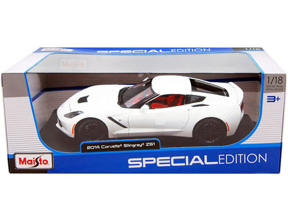 2014 Chevrolet Corvette Stingray C7 Z51 White 1/18 Diecast Model Car by Maisto