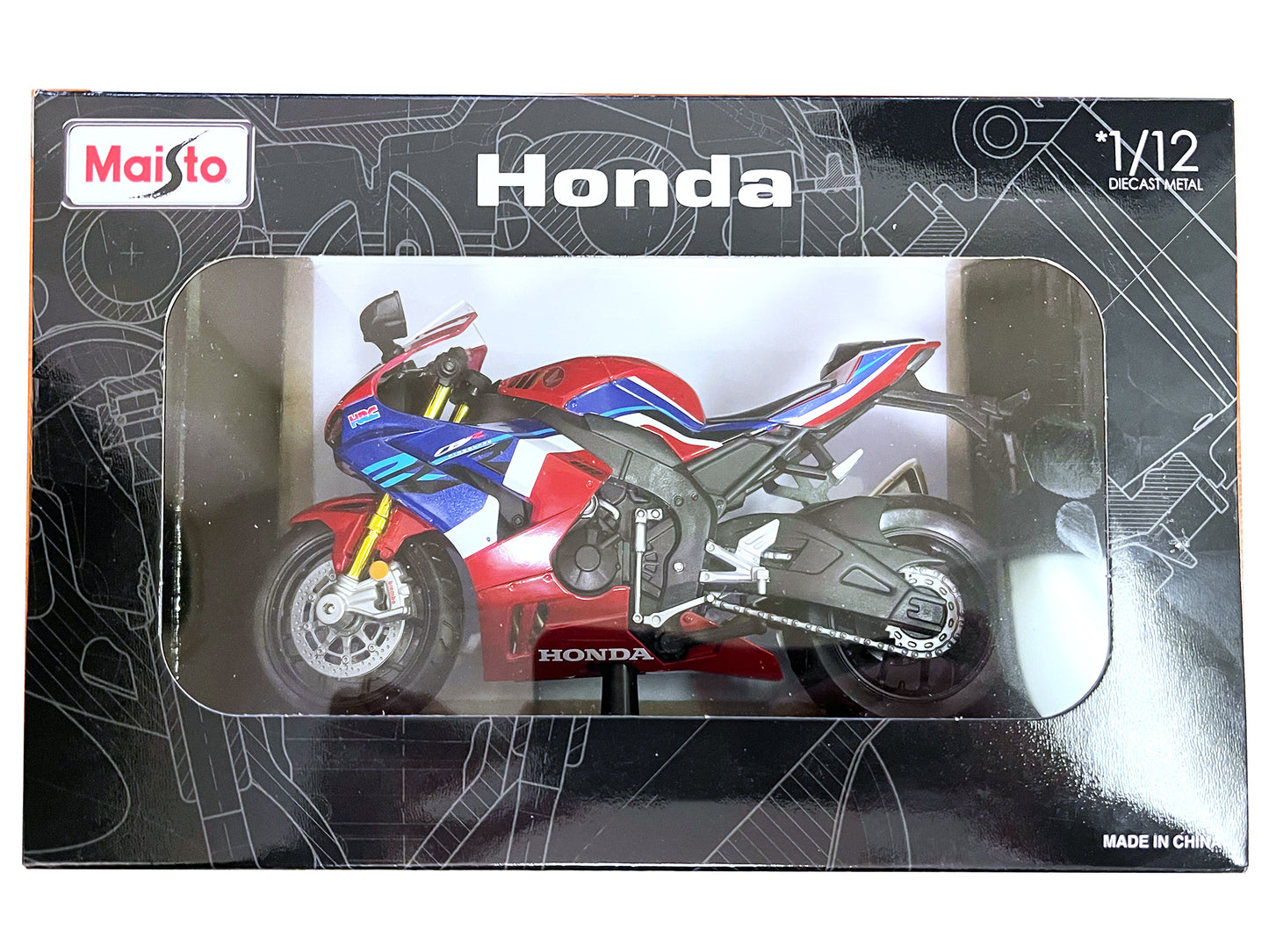 Honda CBR1000RR-R Fireblade SP Red with White and Blue Graphics with Stand 1/12 Diecast Motorcycle Model by Maisto