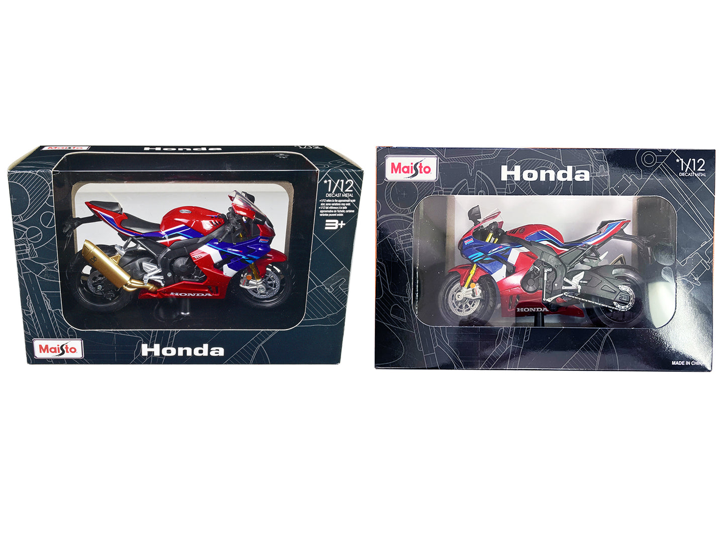 Honda CBR1000RR-R Fireblade SP Red with White and Blue Graphics with Stand 1/12 Diecast Motorcycle Model by Maisto