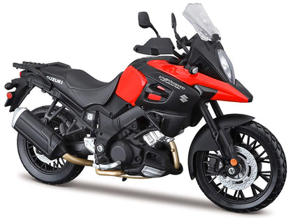 Suzuki V-Strom 1000 Red and Black with Plastic Display Stand 1/12 Diecast Motorcycle Model by Maisto