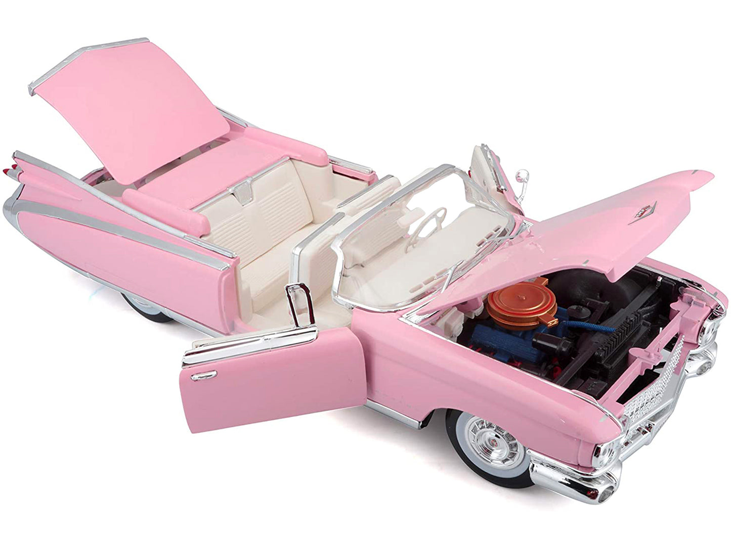 1959 Cadillac Eldorado Biarritz Convertible Pink 1/18 Diecast Model Car by Maisto