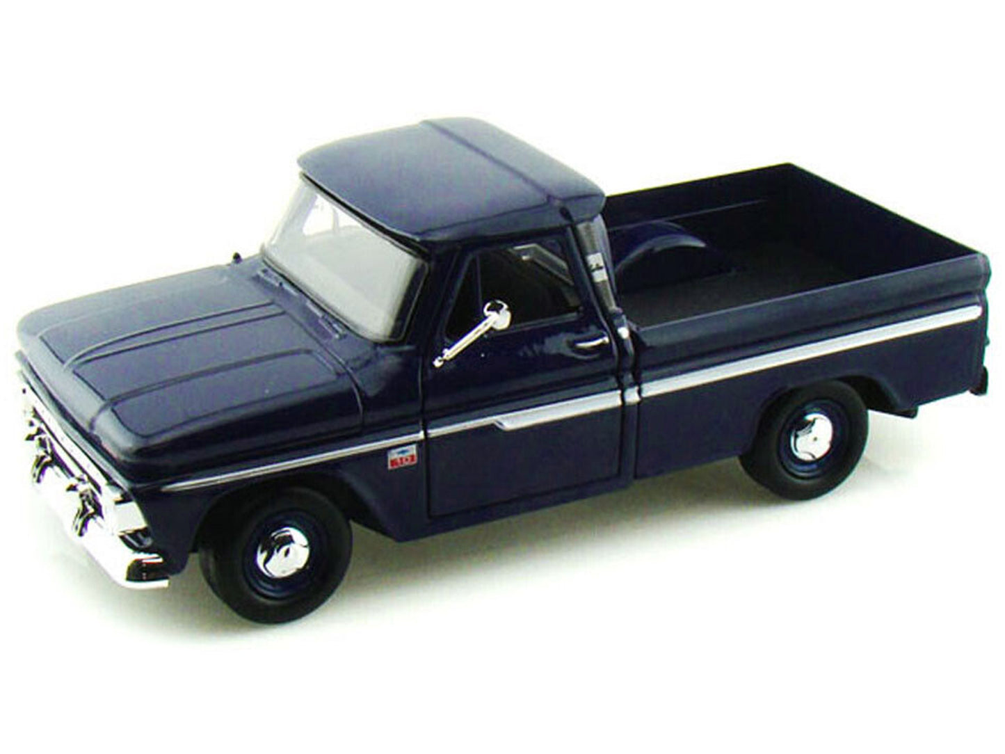 1966 Chevrolet C10 Fleetside Pickup Truck Dark Blue 1/24 Diecast Car Model by Motormax