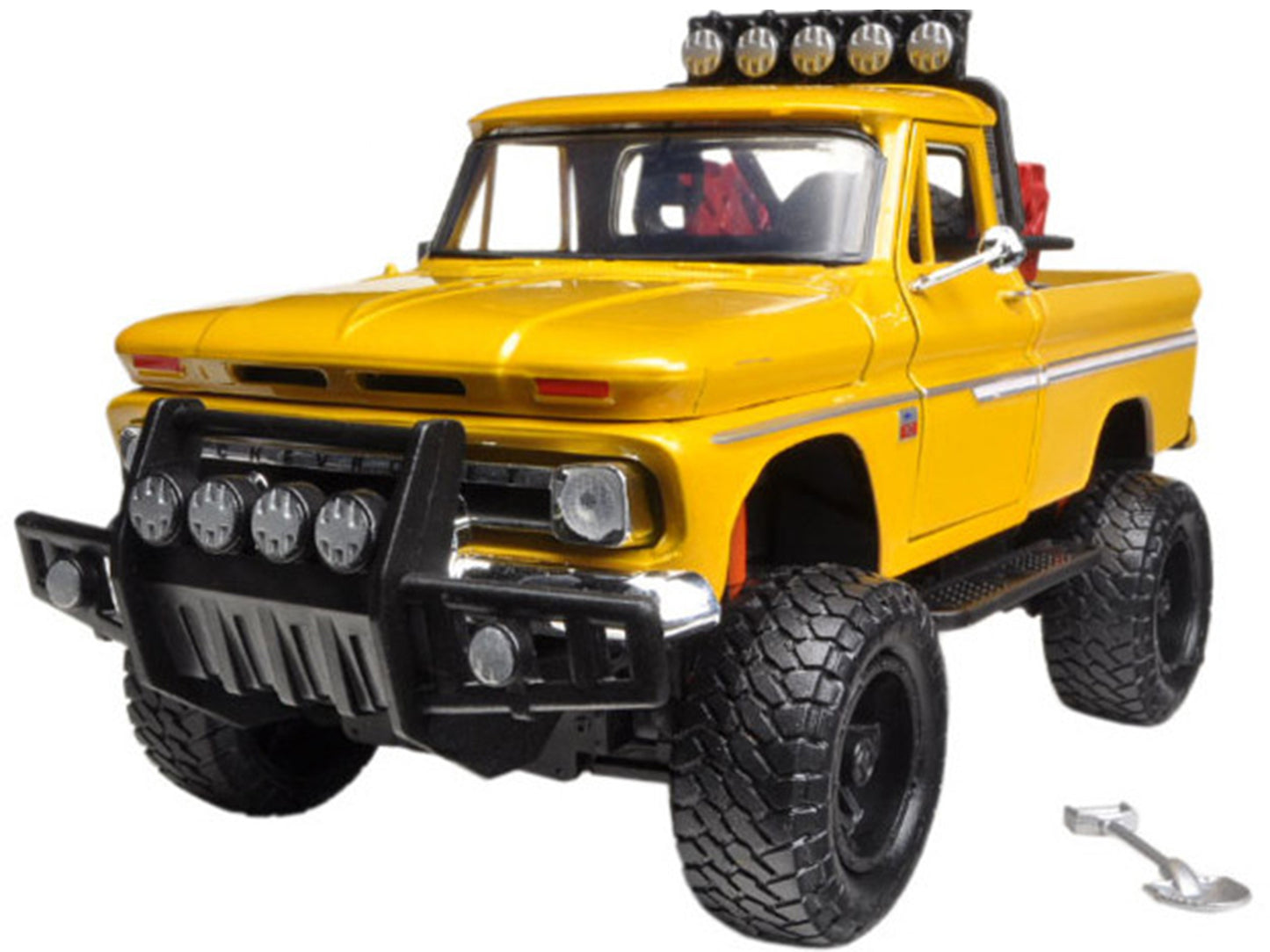 1966 Chevrolet C10 Fleetside Pickup Truck Off Road Yellow 1/24 Diecast Model by Motormax