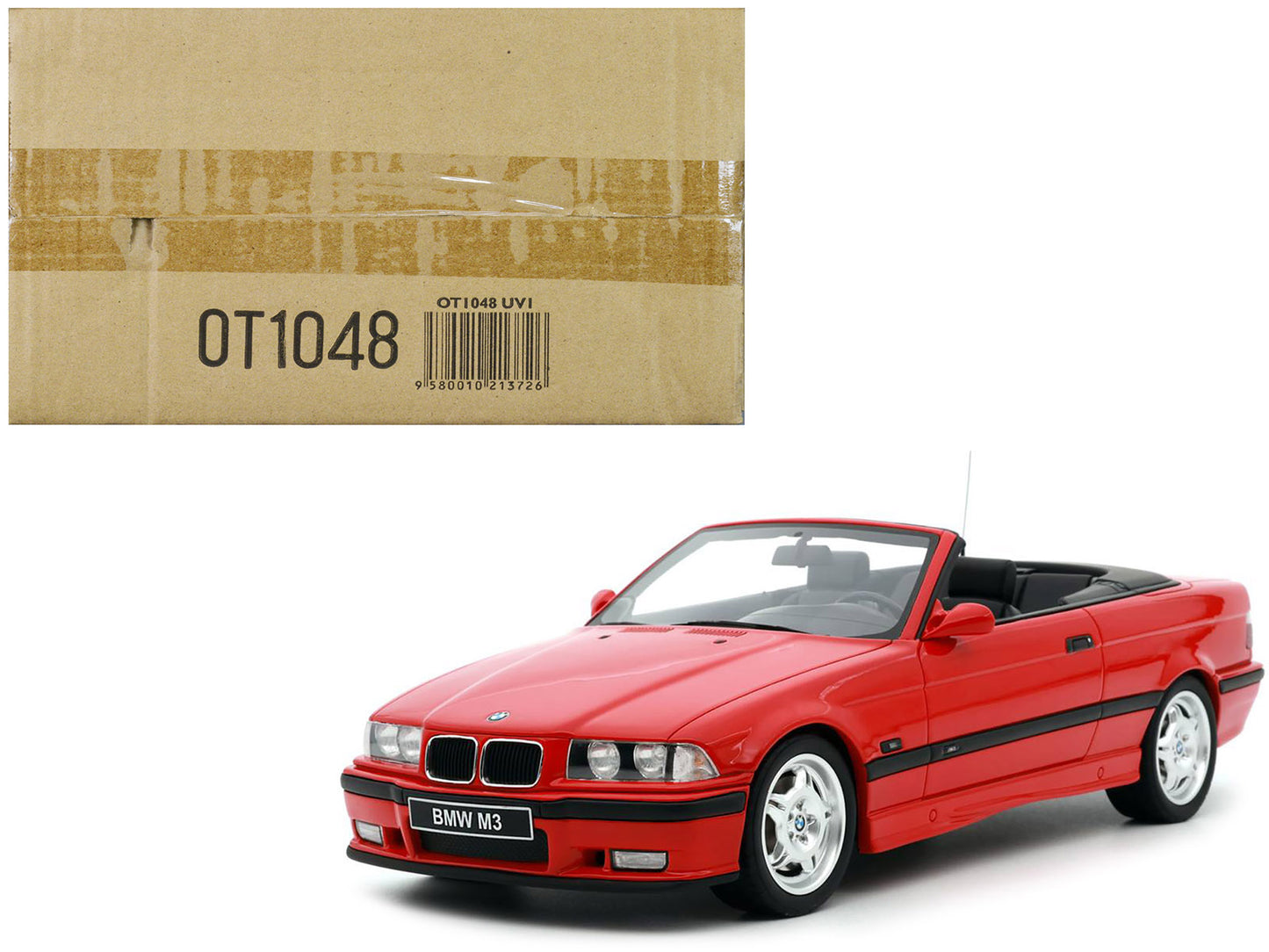 1995 BMW E36 M3 Convertible Bright Red Limited Edition to 2500 pieces Worldwide 1/18 Model Car by Otto Mobile