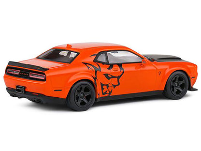 2018 Dodge Challenger SRT Demon Go Mango Orange with Matt Black Hood 1/43 Diecast Model Car by Solido