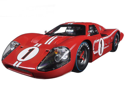 Ford GT MK IV #1 Red with White Stripes 24H of Le Mans (1967) 1/18 Diecast Model Car by Shelby Collectibles