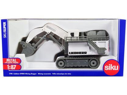 Liebherr R9800 Mining Excavator White and Gray 1/87 (HO) Diecast Model by Siku