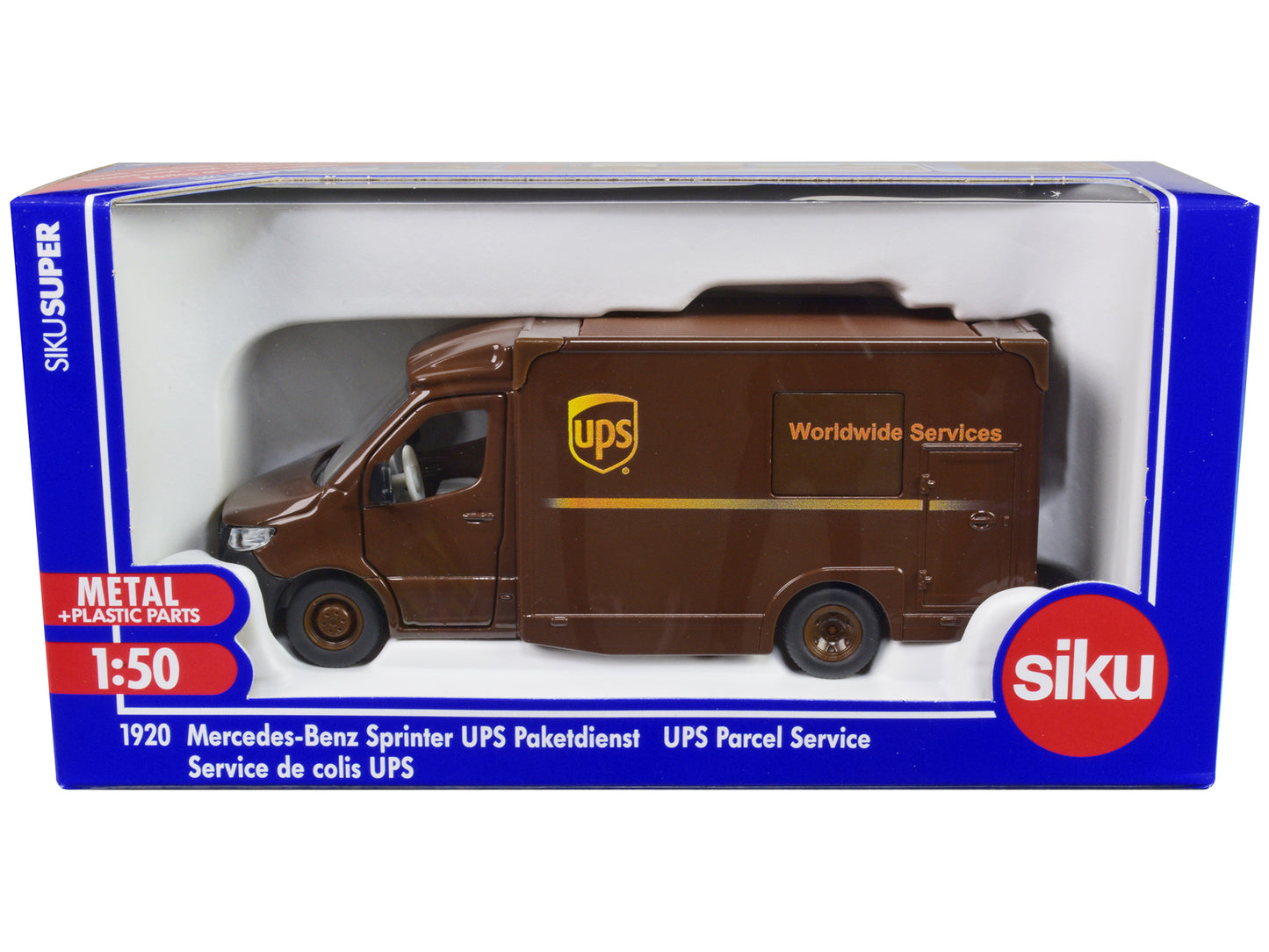 Mercedes-Benz Sprinter Van Brown "UPS Worldwide Services" 1/50 Diecast Model Car by Siku