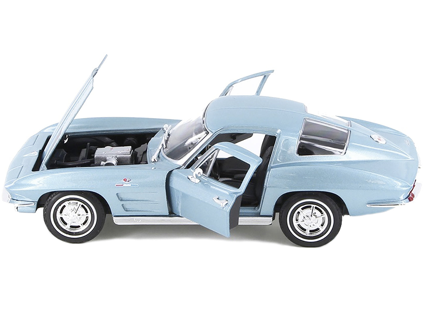 1963 Chevrolet Corvette Light Blue Metallic 1/24-1/27 Diecast Model Car by Welly