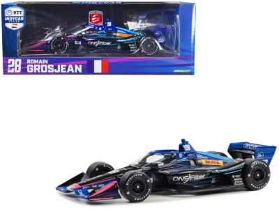 Dallara IndyCar #28 Romain Grosjean "DNSFilter" Andretti Autosport (Road Course Configuration) "NTT IndyCar Series" (2023) 1/18 Diecast Model Car by Greenlight