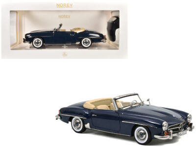 1957 Mercedes-Benz 190 SL Convertible Middle Blue with Black Top 1/18 Diecast Model Car by Norev