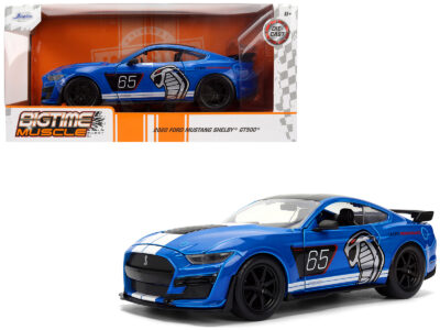 2020 Ford Mustang Shelby GT500 #65 "Ford Performance" Blue with Black Top and White Stripes "Bigtime Muscle" Series 1/24 Diecast Model Car by Jada