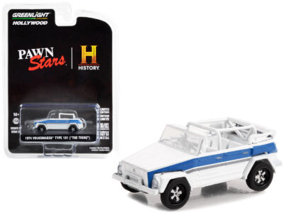 1974 Volkswagen Thing (Type 181) White with Blue Stripes "Pawn Stars" (2009-Current) TV Series "Hollywood Series" Release 37 1/64 Diecast Model Car by Greenlight