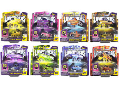 "Lowriders Show Glow" Series 1 Set of 8 Pieces Diecast Model Cars by CarTuned
