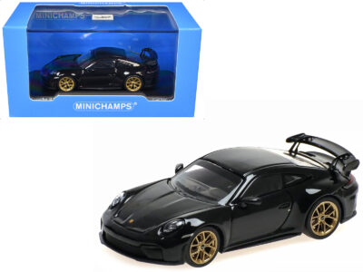 2025 Porsche 911 (992.2) GT3 Weissach Package Black with Carbon Stripe Limited Edition to 240 pieces Worldwide 1/64 Diecast Model Car by Minichamps