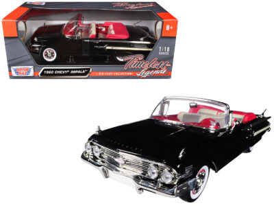 1960 Chevrolet Impala Convertible Black 1/18 Diecast Car Model by Motormax