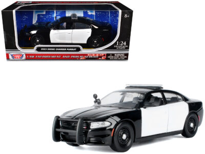 2023 Dodge Charger Pursuit Police Car Black and White "Law Enforcement and Public Service" Series 1/24 Diecast Model Car by Motormax