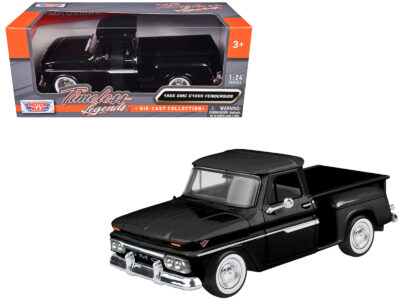 1966 GMC C1000 Fenderside Pickup Truck Black "Timeless Legends" Series 1/24 Diecast Model Car by Motormax