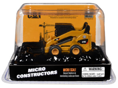 CAT Caterpillar 272C Skid Steer Loader with Pallet Fork Yellow "Micro-Constructor" Series Diecast Model by Diecast Masters