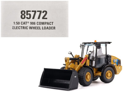 CAT Caterpillar 906 Electric Compact Wheel Loader Yellow with Operator "High Line Series" 1/50 Diecast Model by Diecast Masters