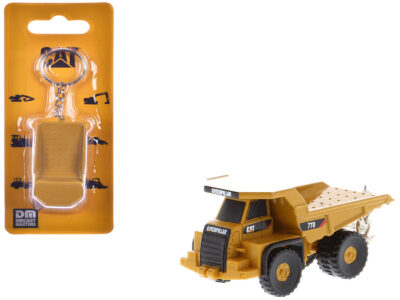 CAT Caterpillar 770 Off-Highway Truck Keychain Yellow Diecast Model by Diecast Masters