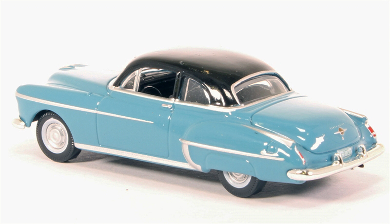 1950 Oldsmobile Rocket 88 Coupe Crest Blue with Black Top 1/87 (HO) Scale Diecast Model Car by Oxford Diecast #3