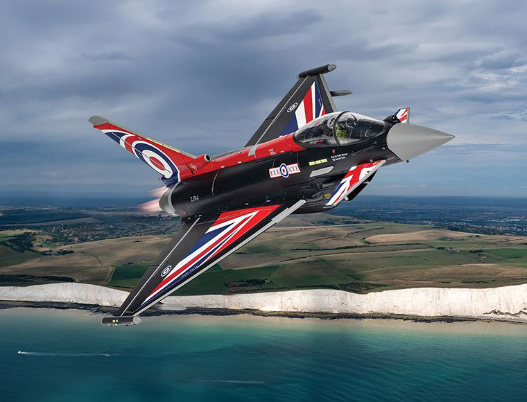 Eurofighter Typhoon FGR4 Aircraft "Blackjack RAF Typhoon Display Aircraft" (2022) British Royal Air Force "The Aviation Archive" Series 1/48 Diecast Model by Corgi #2