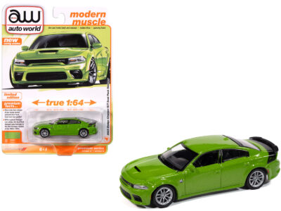 2023 Dodge Charger R/T Scat Pack Swinger Sublime Green Metallic "Modern Muscle" Series 1/64 Diecast Model Car by Auto World