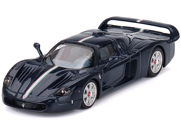 Maserati MC12 Stradale Blue Metallic with White Stripe 1/64 Diecast Model Car by BBR #2