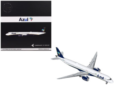 Embraer E195-E2 Commercial Aircraft "Azul Brazilian Airlines" (PS-AEH) White with Blue Tail "Gemini 200" Series 1/200 Diecast Model Airplane by GeminiJets