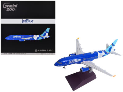 Airbus A320 Commercial Aircraft "JetBlue Airways - Forever Blue" (N547JB) Blue with Graphics "Gemini 200" Series 1/200 Diecast Model Airplane by GeminiJets