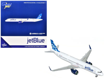 Airbus A321neo Commercial Aircraft "JetBlue Airways" (N2180J) White with Blue Tail 1/400 Diecast Model Airplane by GeminiJets