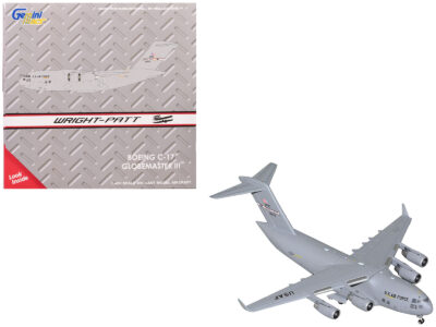 Boeing C-17 Globemaster III Transport Aircraft "Wright-Patterson Air Force Base - United States Air Force" (000-0178) Gray "Gemini Macs" Series 1/400 Diecast Model Airplane by GeminiJets