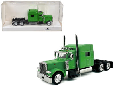 Peterbilt 389 Truck Tractor with Sleeper Cab Lime Green 1/87 (HO) Scale Plastic Model Car by HO Logistics