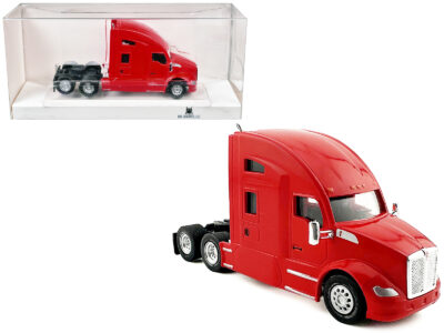 Kenworth T680 Sleeper Cab Red 1/87 (HO) Plastic Model Car by HO Logistics