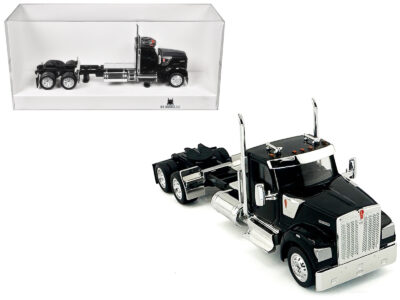 Kenworth W990 2-Axel Day Cab Black 1/87 (HO) Plastic Model Car by HO Logistics