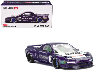 Honda NSX "Kaido Racing V2" #0 Purple with White Hood and Graphics (Designed by Jun Imai) "Kaido House" Special 1/64 Diecast Model Car by Mini GT