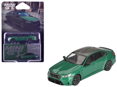 BMW M5 Isle of Man Green Metallic with Carbon Top Limited Edition 1/64 Diecast Model Car by Mini GT