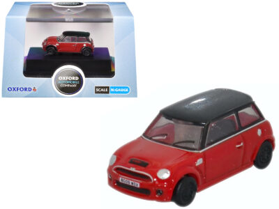 Mini Cooper S RHD (Right Hand Drive) Chili Red with Black Top 1/148 (N) Scale Diecast Model Car by Oxford Diecast